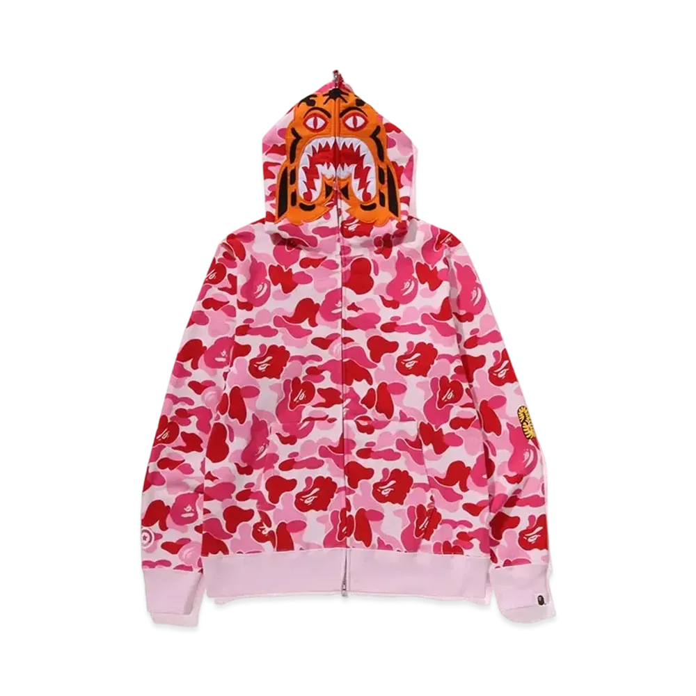 A BATHING APE ABC Camo Tiger Full Zip Hoodie "Pink"