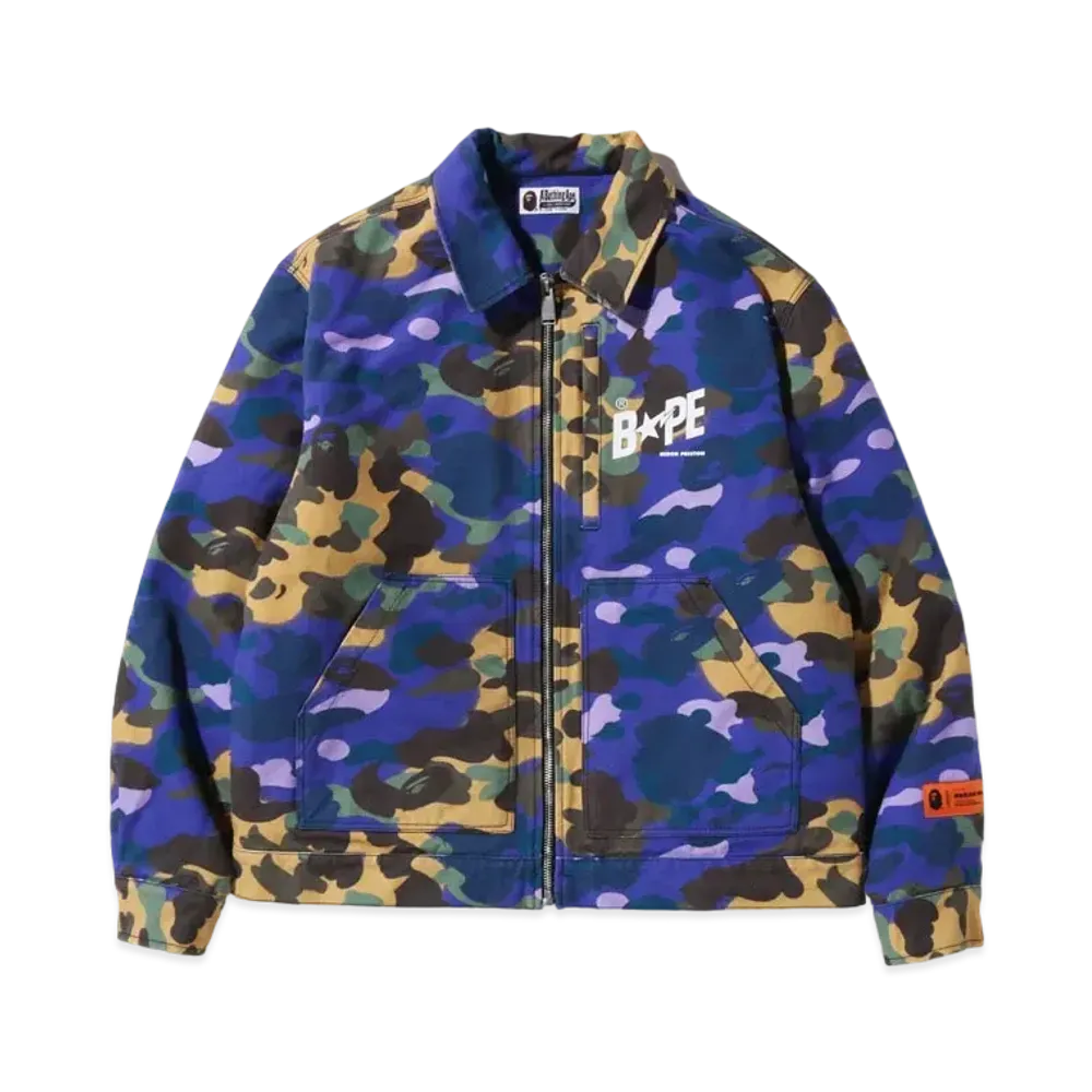A BATHING APE X HERON PRESTON MIX 1ST CAMO DUCK TRACKER JACKET "Camo"