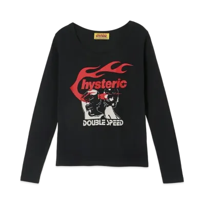 HYSTERIC GLAMOUR Hysteric Flame On Chibi T-Shirt "Black"