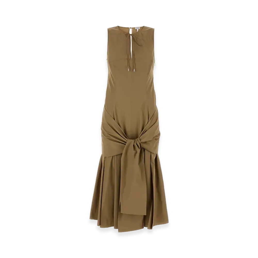 LOEWE Women's Camel Poplin Dress "Beige"