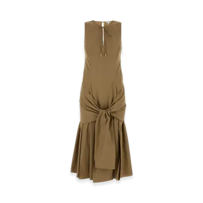 LOEWE Women's Camel Poplin Dress "Beige"
