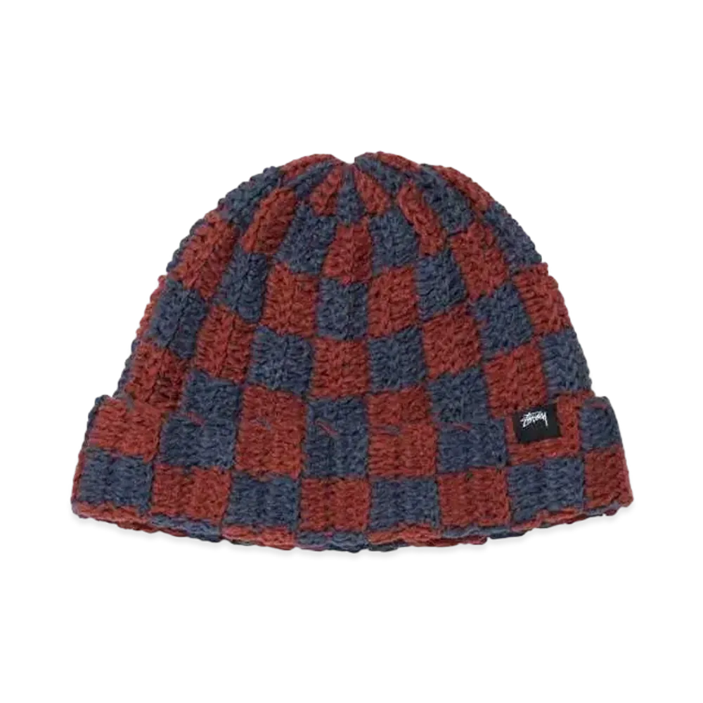 Stussy CROCHET CHECKER BEANIE "Navy"