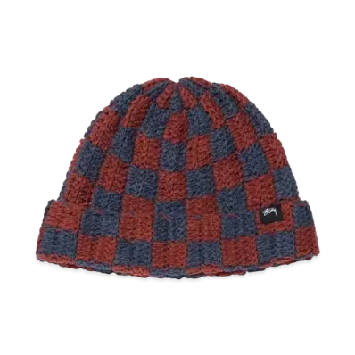 Stussy CROCHET CHECKER BEANIE "Navy"