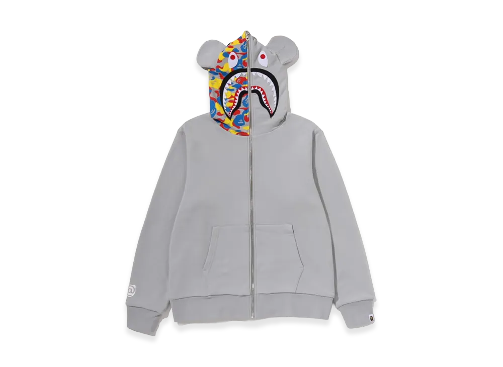 A BATHING APE x MEDICOM TOY 30th Anniv. Bear Shark Full Zip Reversible Hoodie "Multi"