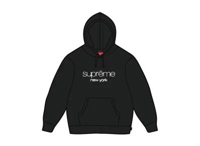 Supreme Classic Logo Hooded Sweatshirt "Black"