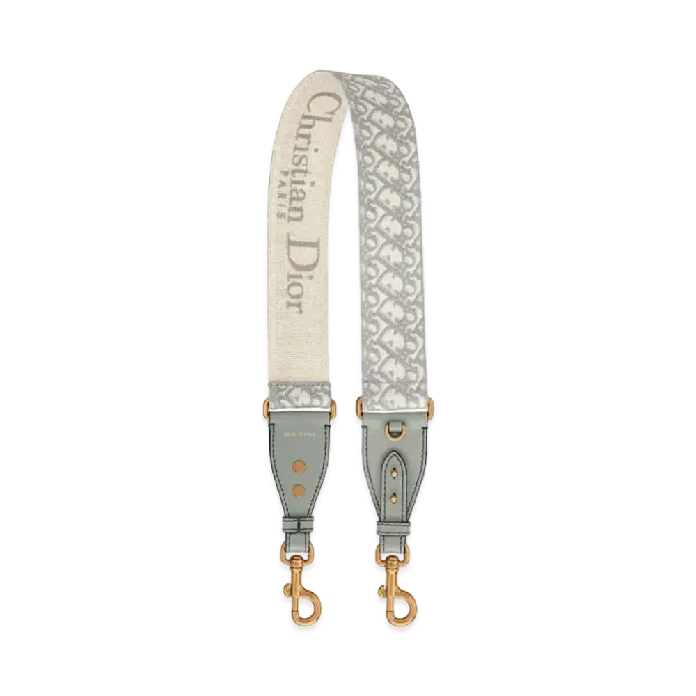 Dior Shoulder Strap Dior Oblique Embroidery "Gray"
