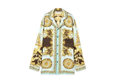FENDI x Versace Fendace Gold Baroque Pyjama Top "Blue"