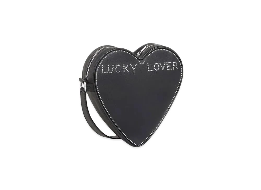 CELINE Small Heart In Smooth Calfskin With Collaboration Sara Yukiko Studs "Black"