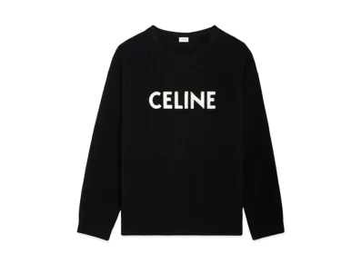 CELINE Oversized Celine Sweater In Ribbed Wool "Black"