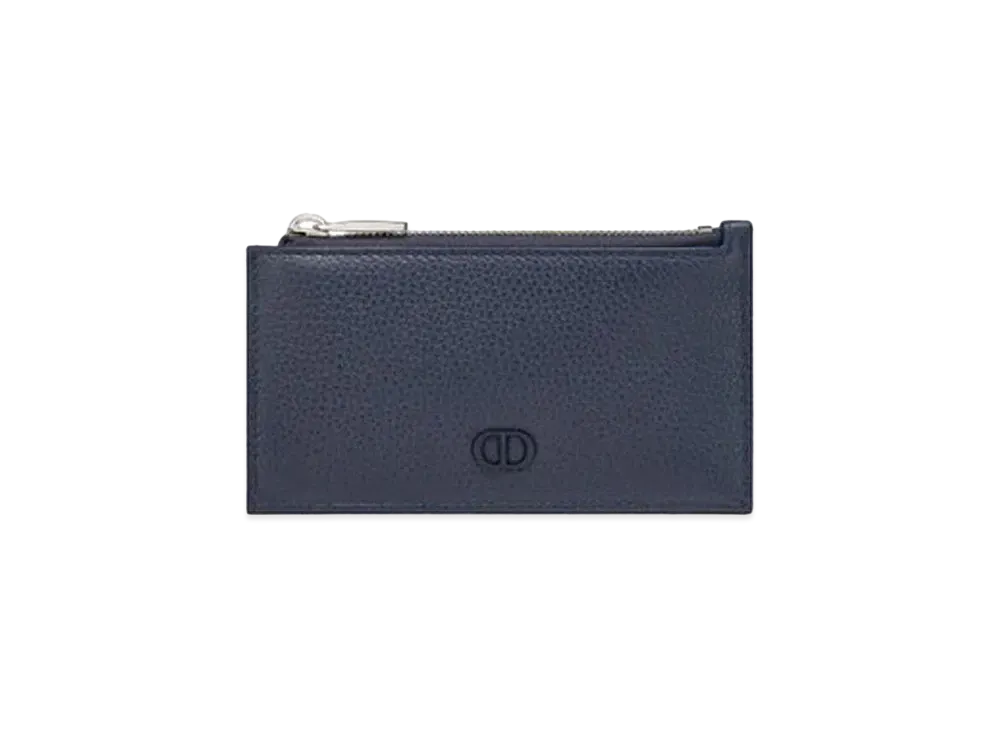 Dior Zip Card Holder CD Icon Grade Calfskin "Navy"