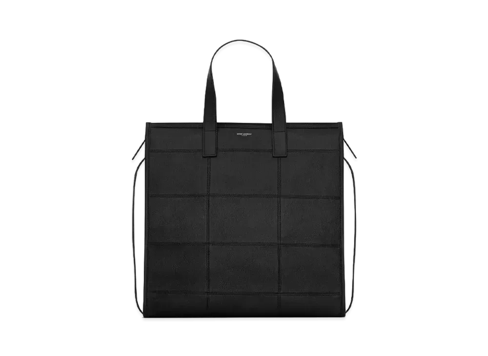 Saint Laurent Patchwork Shopping Bag In Smooth Leather "Black"