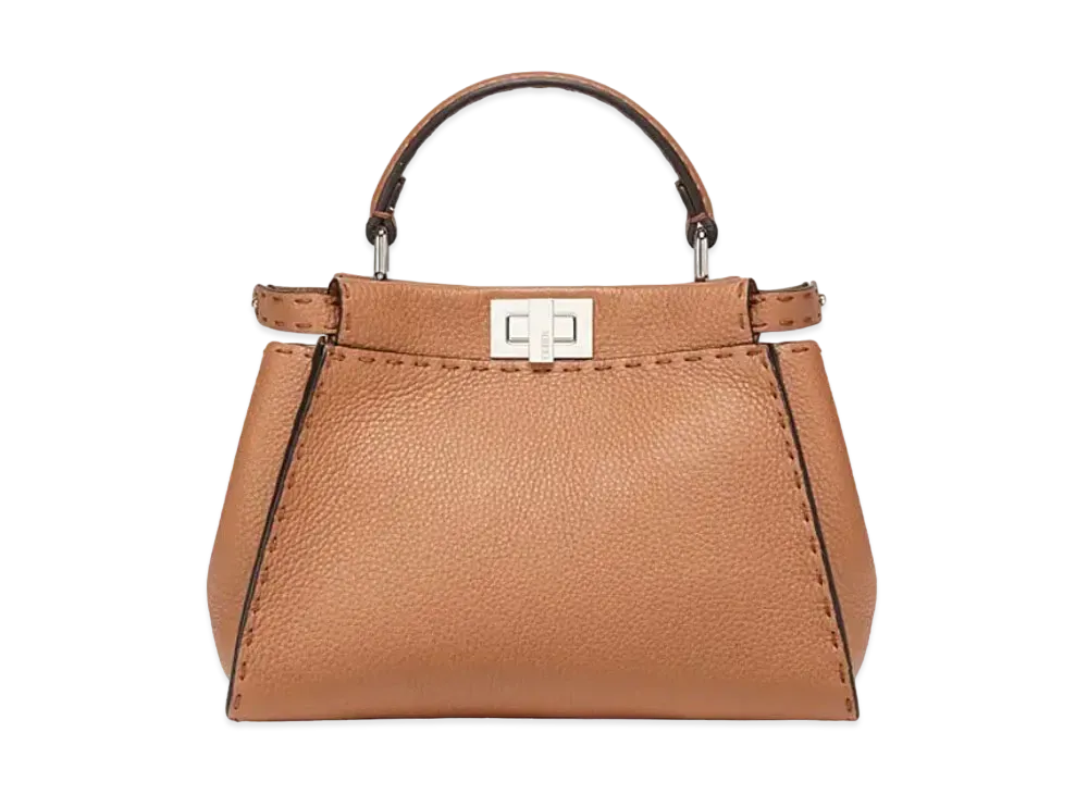 FENDI Peekaboo Mini Leather Bag "Brown"