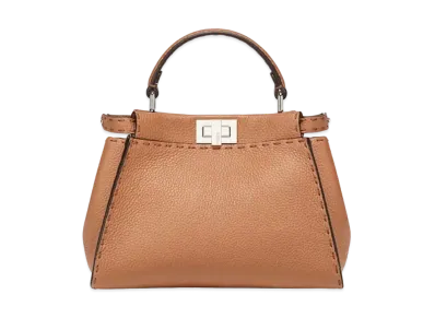 FENDI Peekaboo Mini Leather Bag "Brown"