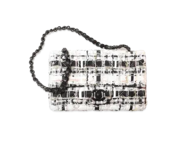 CHANEL Mini Flap Bag Tweed "White/Black/Multicolor"