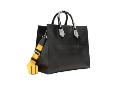 Dolce&Gabbana Design Logo Shopping Bag Calfskin Laser Root Logo "Black"