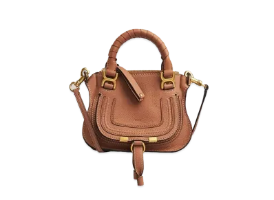 Chloe Marcie Mini Handbag In Small Grain Calfskin "Brown"