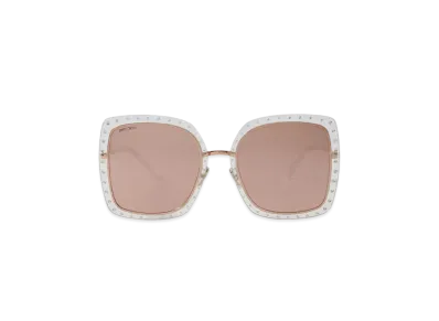 Jimmy Choo Dany Square Frame Sunglasses With Swarovski Crystals "Copper Gold"