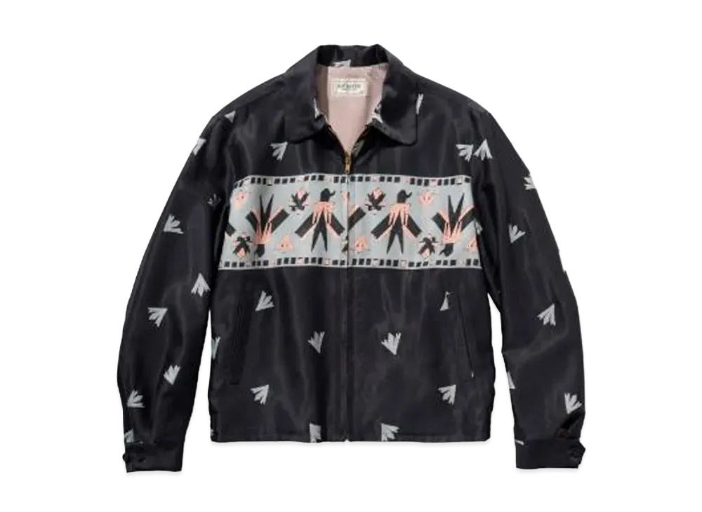 THE REAL McCOY'S RAYON THUNDERBIRD BLOUSON "Black"