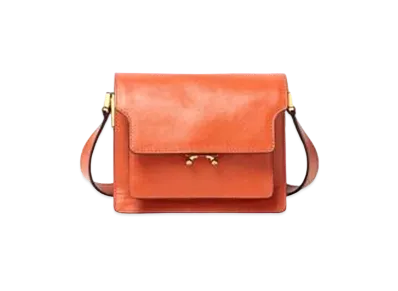 Marni TRUNK SOFT Bag in Tumbled Calf "Orange"