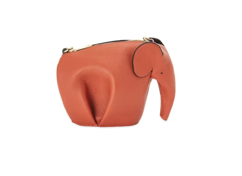 LOEWE Elephant Pouch In Classic Calfskin "Vermillion"
