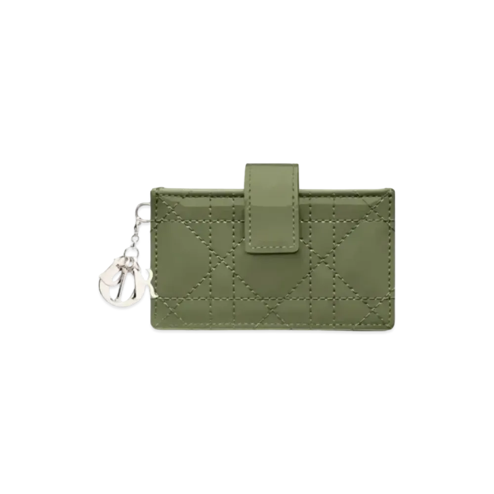 Dior Cow Leather Card Holder "Jade Gray"