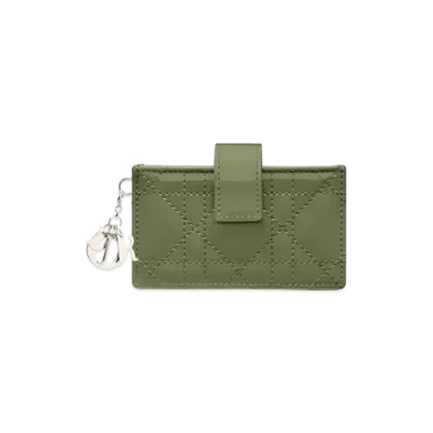 Dior Cow Leather Card Holder "Jade Gray"