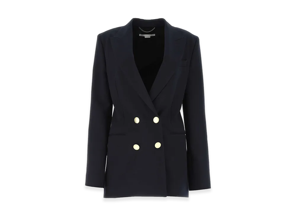 STELLA McCARTNEY Women's Polyester Blend Blazer "Ivory/Navy Blue"