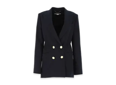 STELLA McCARTNEY Women's Polyester Blend Blazer "Ivory/Navy Blue"