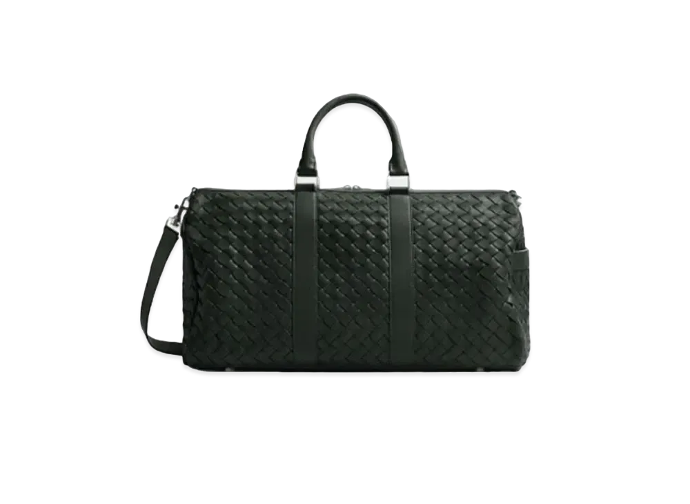 Bottega Veneta Medium Classic Intrecciato Woven Leather Travel Bag "Dark Green"