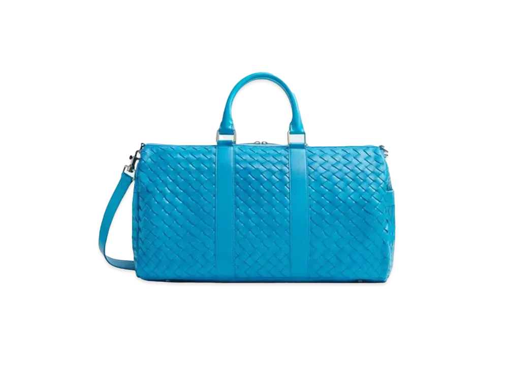 Bottega Veneta Medium Classic Intrecciato Woven Leather Travel Bag "Pool"