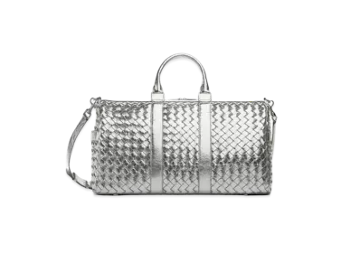 Bottega Veneta Medium Intrecciato Duffle "Silver"