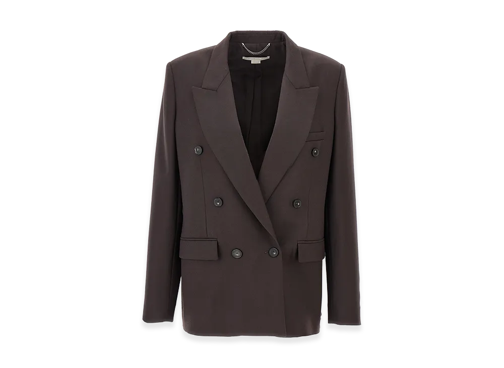 STELLA McCARTNEY Women's Double-Breasted Wool Blazer "Brown"
