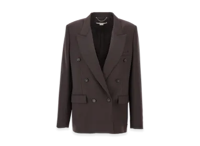 STELLA McCARTNEY Women's Double-Breasted Wool Blazer "Brown"