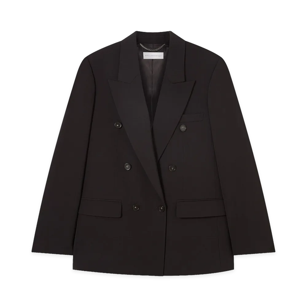 STELLA McCARTNEY Women's Double-Breasted Boyfriend Blazer "Black"