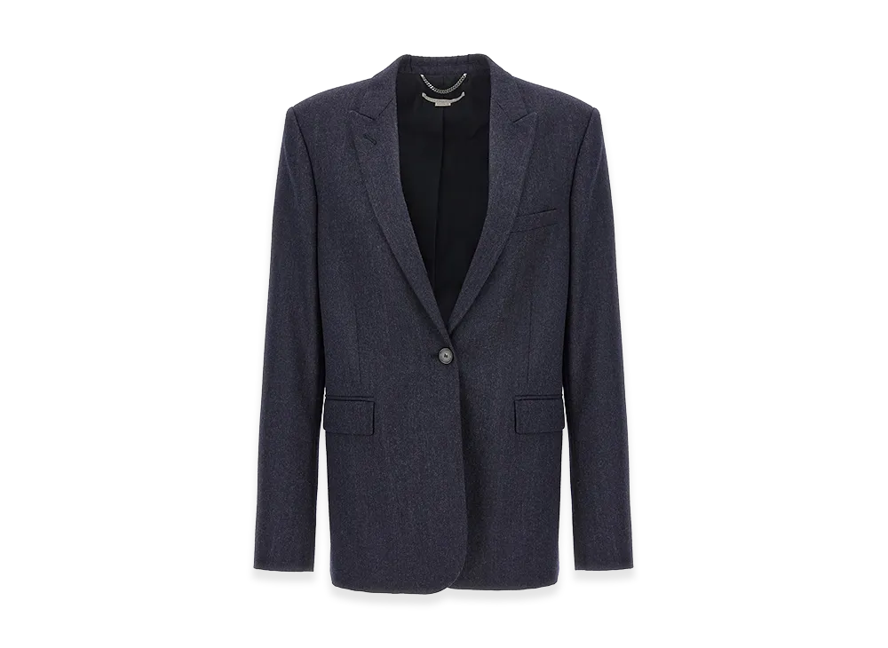 STELLA McCARTNEY Women's Single-Breasted Wool Blazer "Blue"