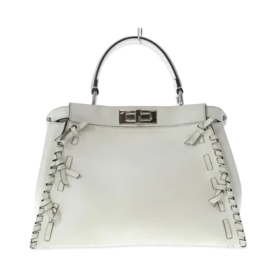 FENDI Peekaboo Selleria Tricolor Handbag "White"