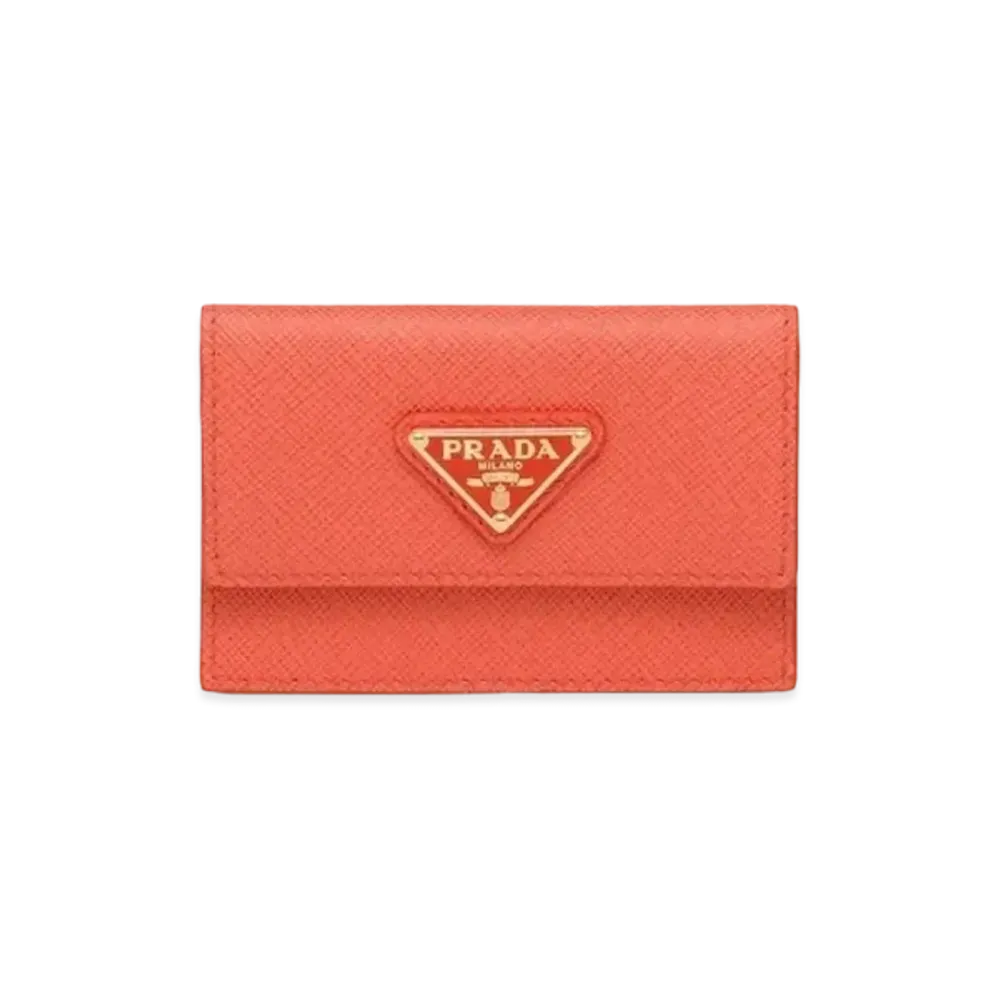 PRADA Saffiano Leather Card Case "Orange"
