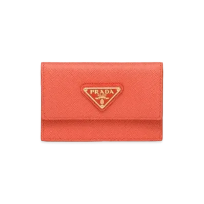 PRADA Saffiano Leather Card Case "Orange"