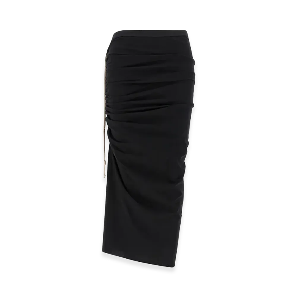 Rick Owens Women's Edfu Skirt In Cupro "Black"