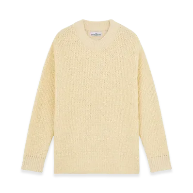 Stone Island 541XA Double Weave Wool Nylon Stone Island Marina Oversized Fit Crewneck Sweater - 24FW "Butter"