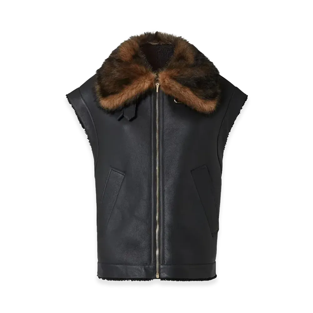 FENDI Women's Nappa Leather Vest "Black"