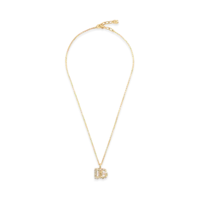 DOLCE&GABBANA Fine Link Necklace With Rhinestone-Detailed DG Logo "Gold"