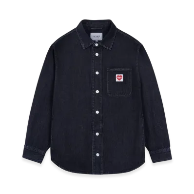 Carhartt WIP L/S Nash Shirt "Black(Enzyme Bleach Washed)"
