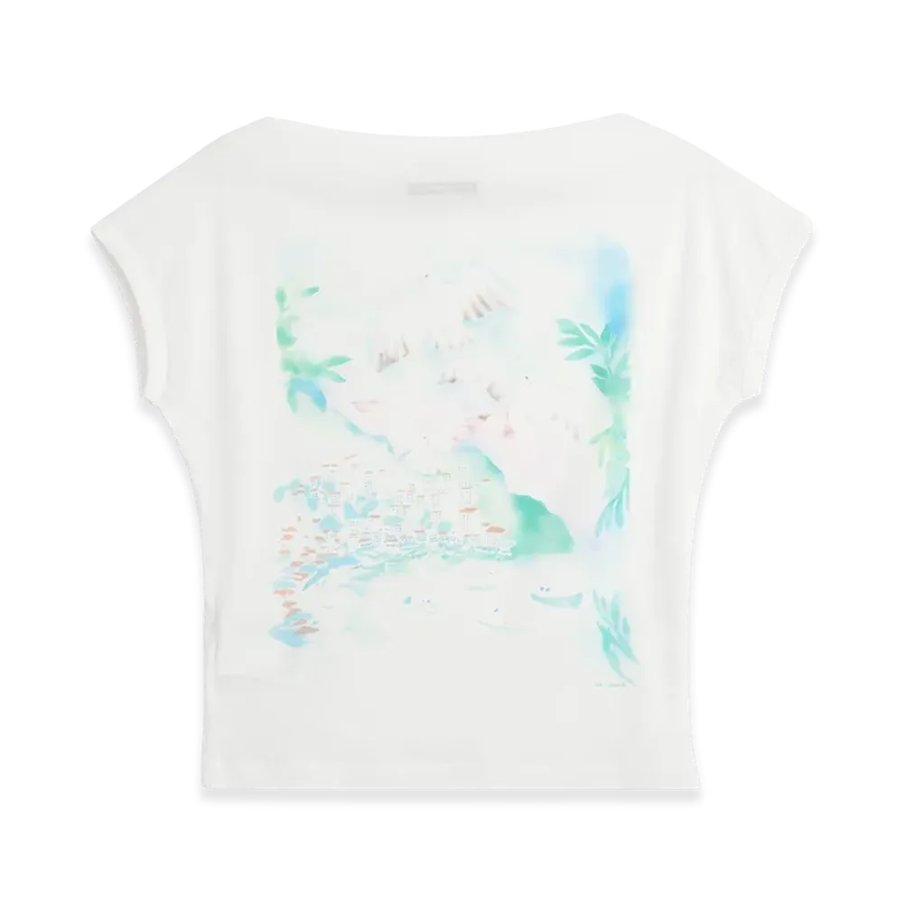 OUR LEGACY Women's Sailor T-Shirt "Sea View Print Para Cotton"