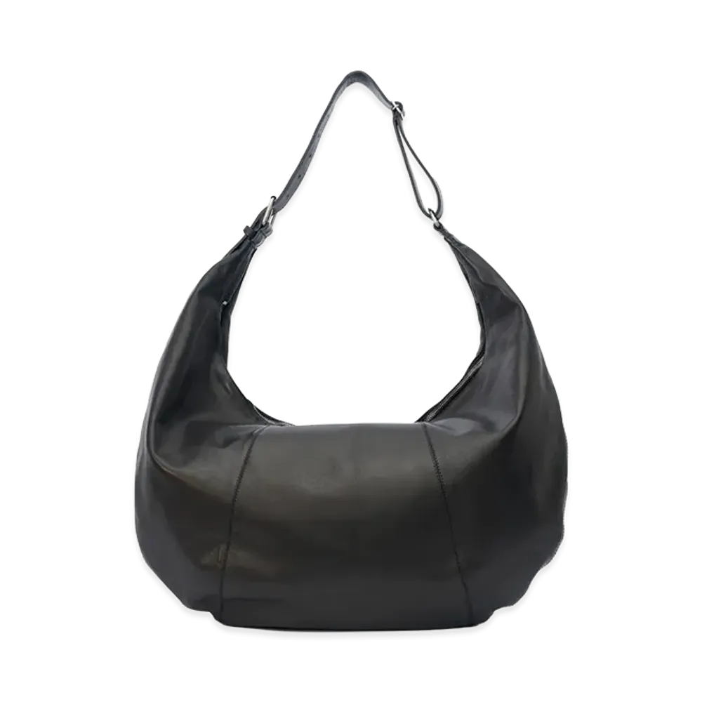 YOKE Calf Leather Shoulder Bag Large "Black"