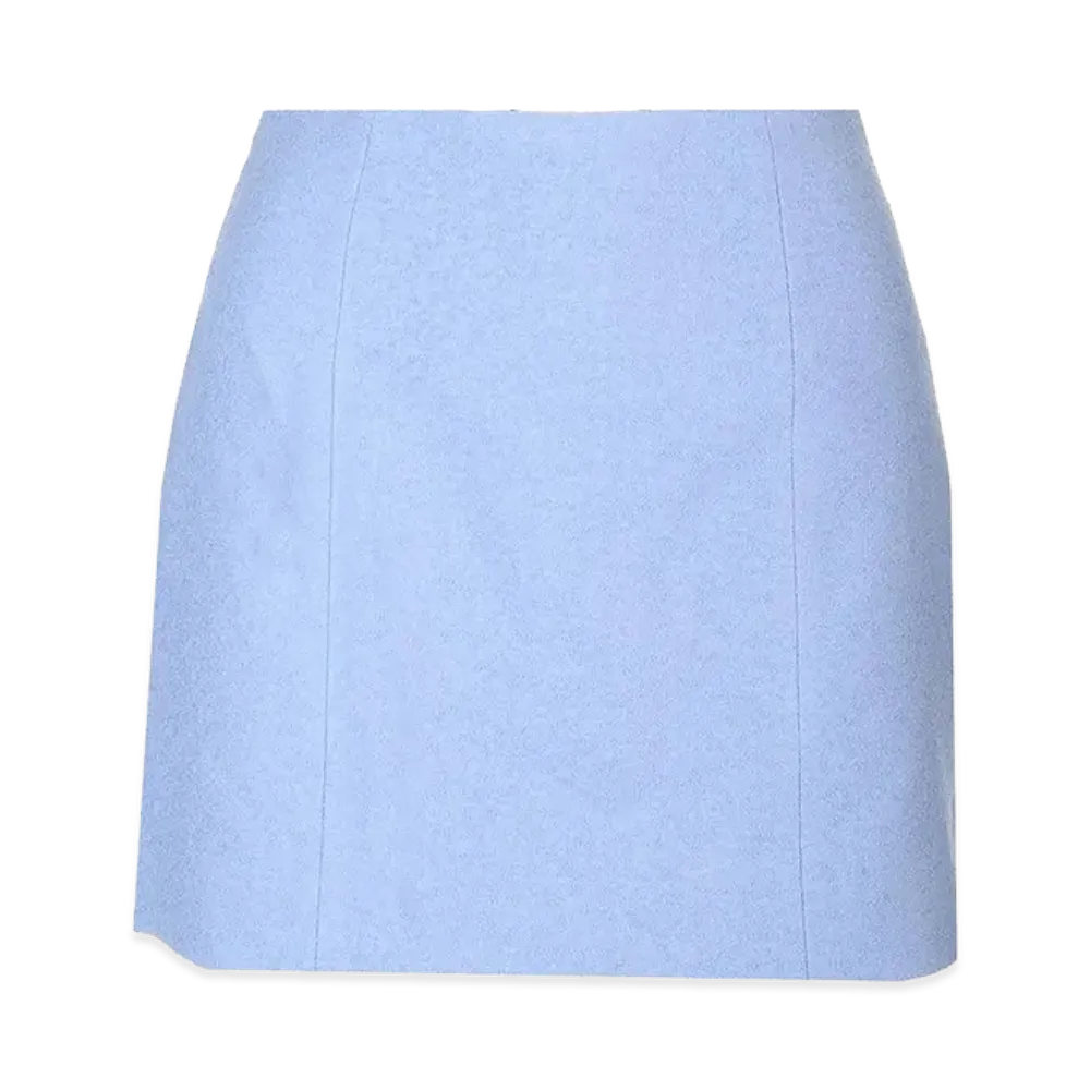 PATOU Women's Stretch Tweed Mini Skirt "Light Blue"