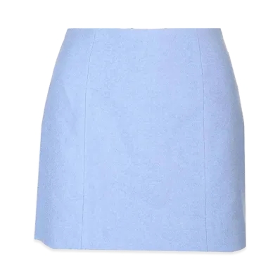 PATOU Women's Stretch Tweed Mini Skirt "Light Blue"