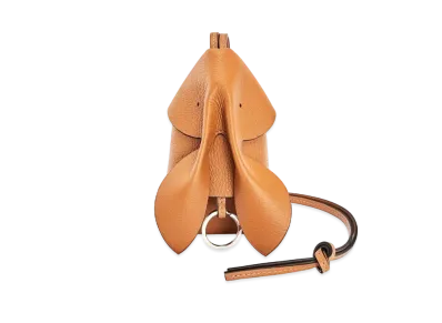 LOEWE Bunny Key Cardholder In Grained Calfskin "Light Caramel"