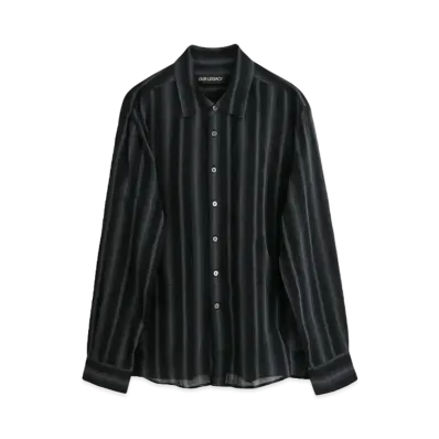 OUR LEGACY Adorn Shirt Stripe Sheer Cotton Silk "Noir"