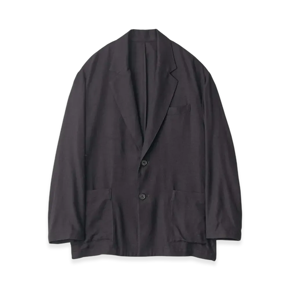 ssstein Rayon Silk Flannel Single Breasted Jacket "Black"